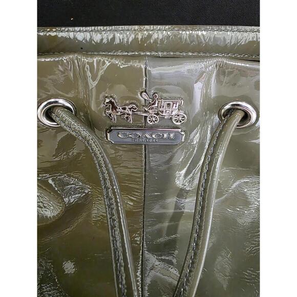Coach Madison Marielle Drawstring Bucket Bag in a Patent Leather - Picture 2 of 10